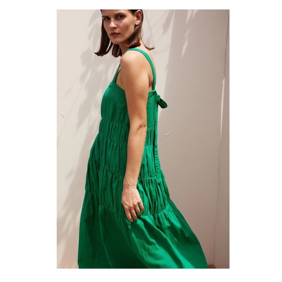 New! RUE STIIC Elsa Linen Blend Tiered Maxi Dress - Picture 7 of 12